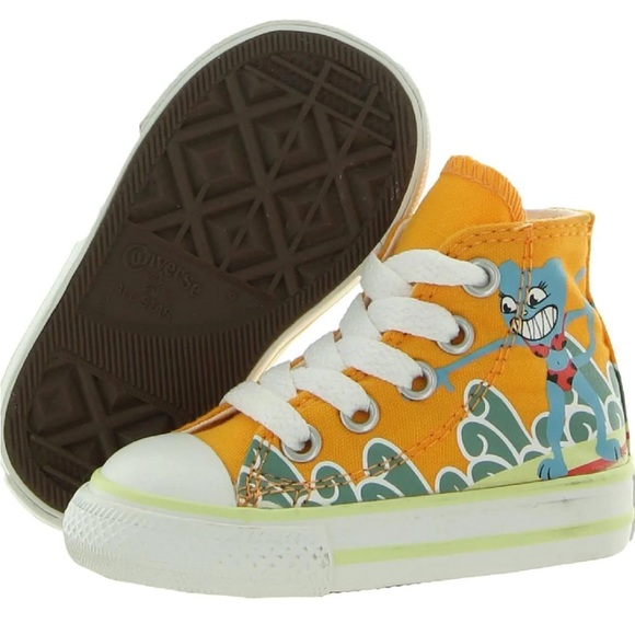 Toddler Converse Canvas Printed High-Top Sneakers Size 3 - Picture 2 of 8